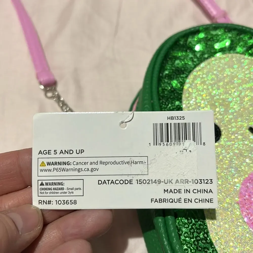 Icecream & Shine avocado zip purse with chain strap nwt and perfect